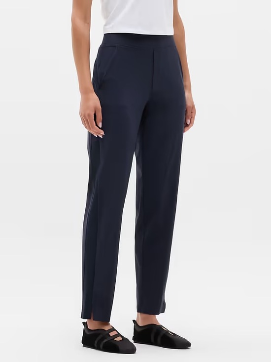 Athleta Pants - Athleta Mid Rise Brooklyn Pant Women Size 10 Petite Navy Blue